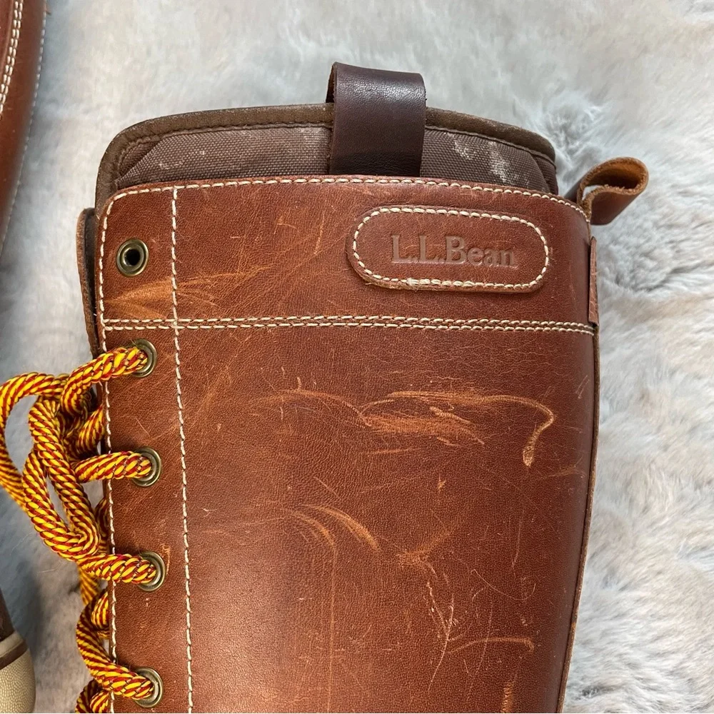 L.L. Bean Tall Insulated Leather Bean Boots Size 7 - Picture 10 of 14